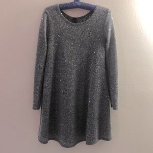 Gray / Silver sequined sweater tunic, dress, top Size Small